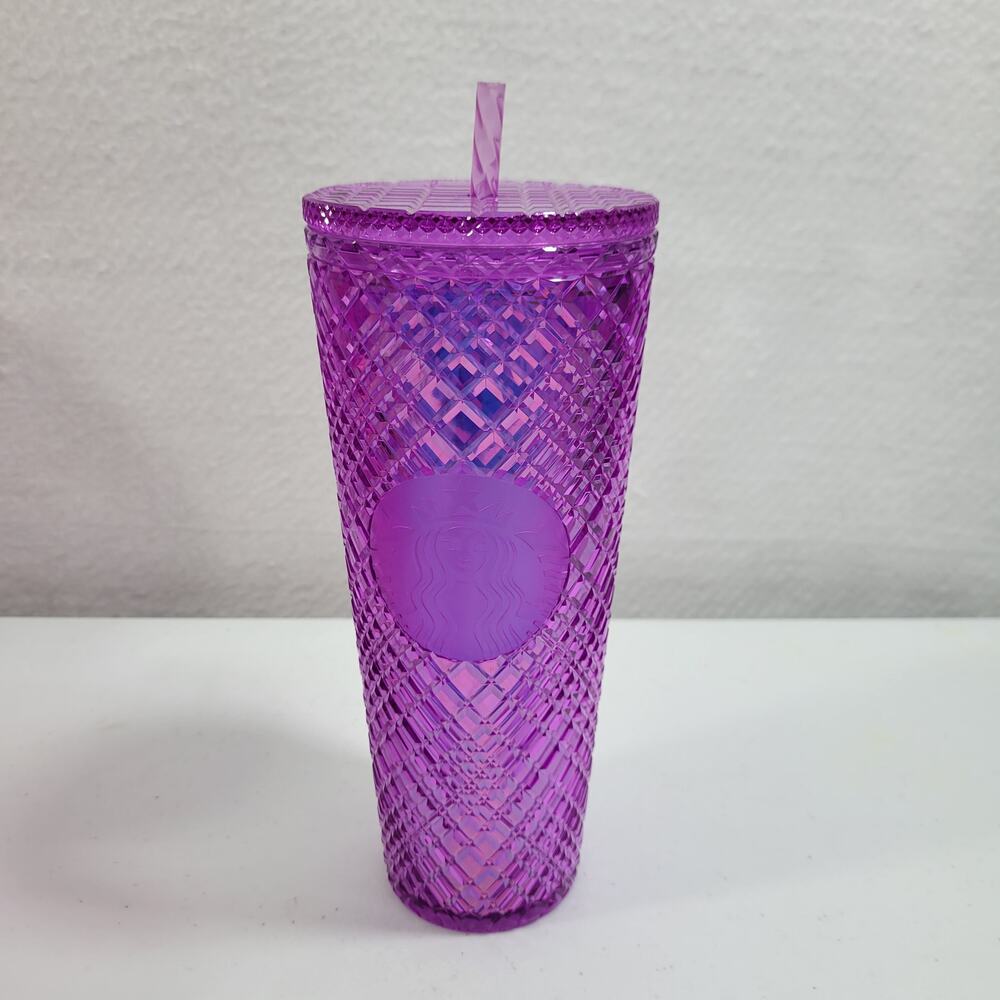 Starbucks 2023 Valentine Collection Purple Jeweled 24oz Cold Cup Tumbler 2825-4M